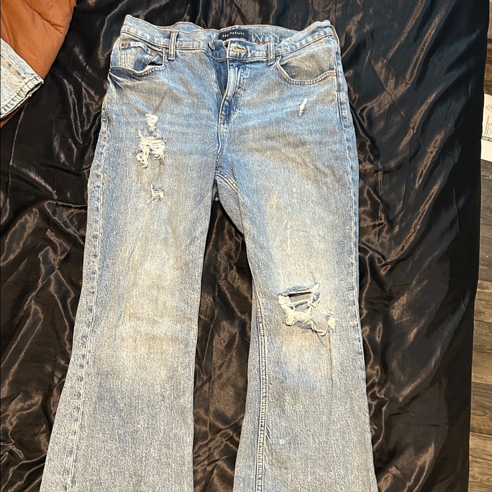 Aeropostale Light Blue Distressed Flare Jeans